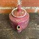 Antique MUN SHOU Teapot Pink Porcelain Flower Decor China Vintage #