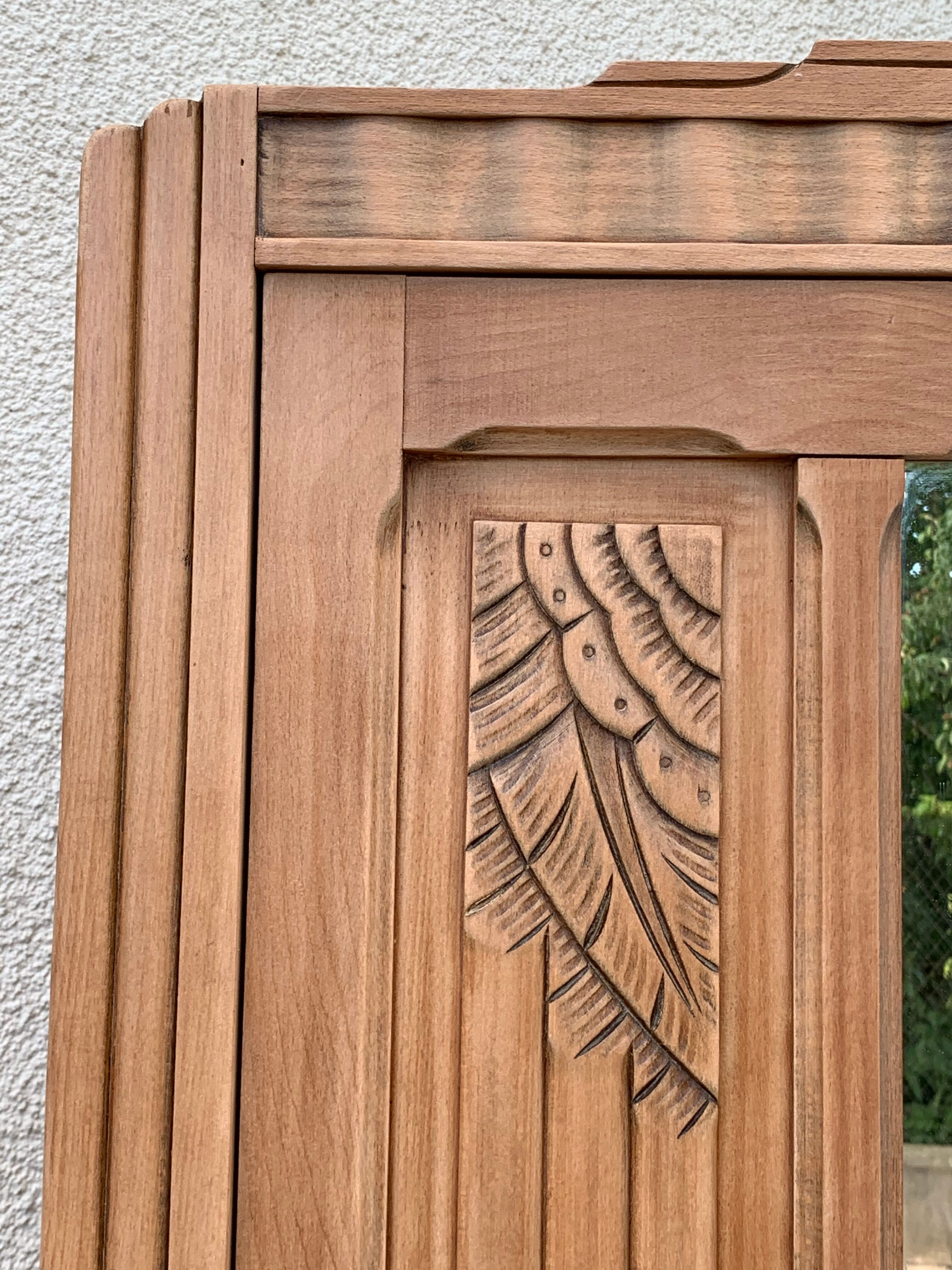 Parisian wardrobe art deco wood brut