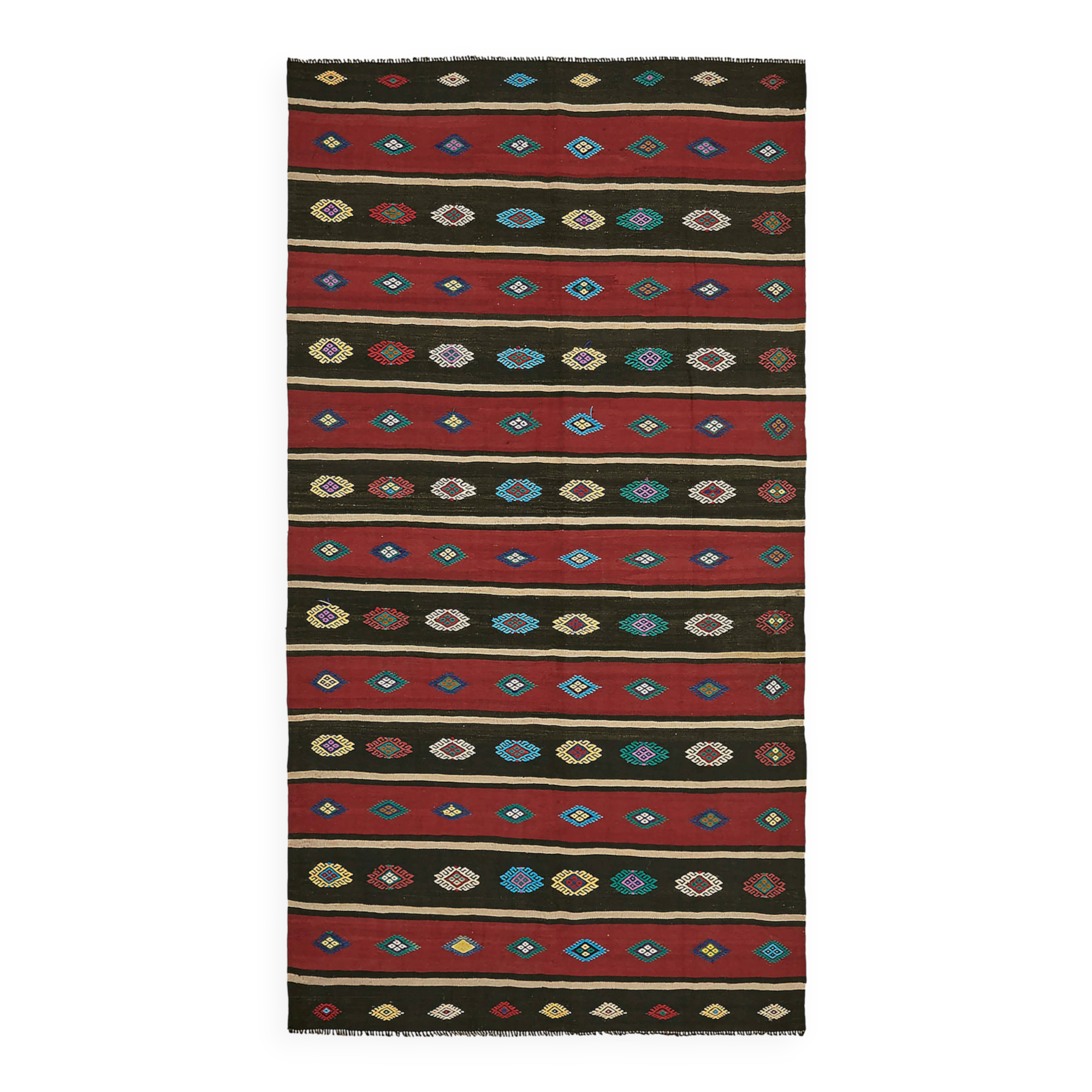 Turkish Handmade Vintage Anatolian Kilim 170 cm x 320 cm