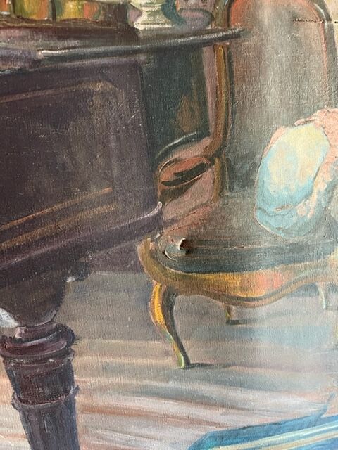 Old painting gilded wood frame