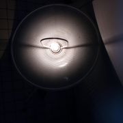 White perforated sheet metal chandelier
