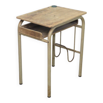 Simple school desk from 1960 with locker.