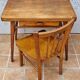 Vintage wooden school desk and chair set, Baumann, 1950s-60s