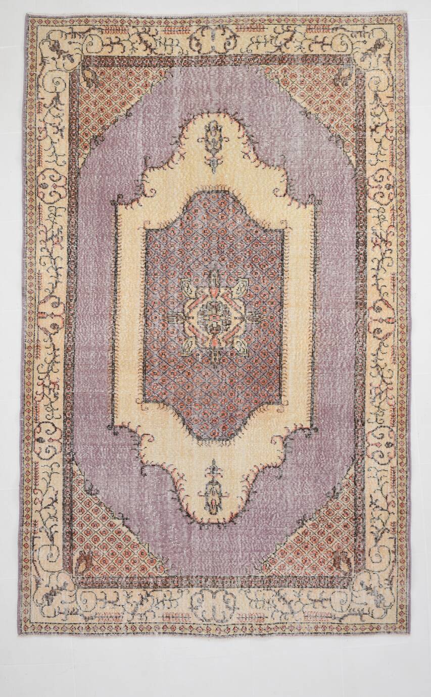 Lilac & Beige Orientel Boho Vintage Persian Rug, 176x282 Cm