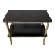 Vintage trolley on wheels, black wood and brass uprights
