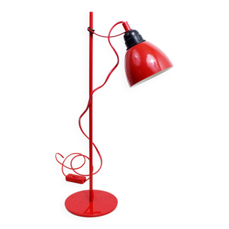 Lampe de bureau en métal rouge 1970