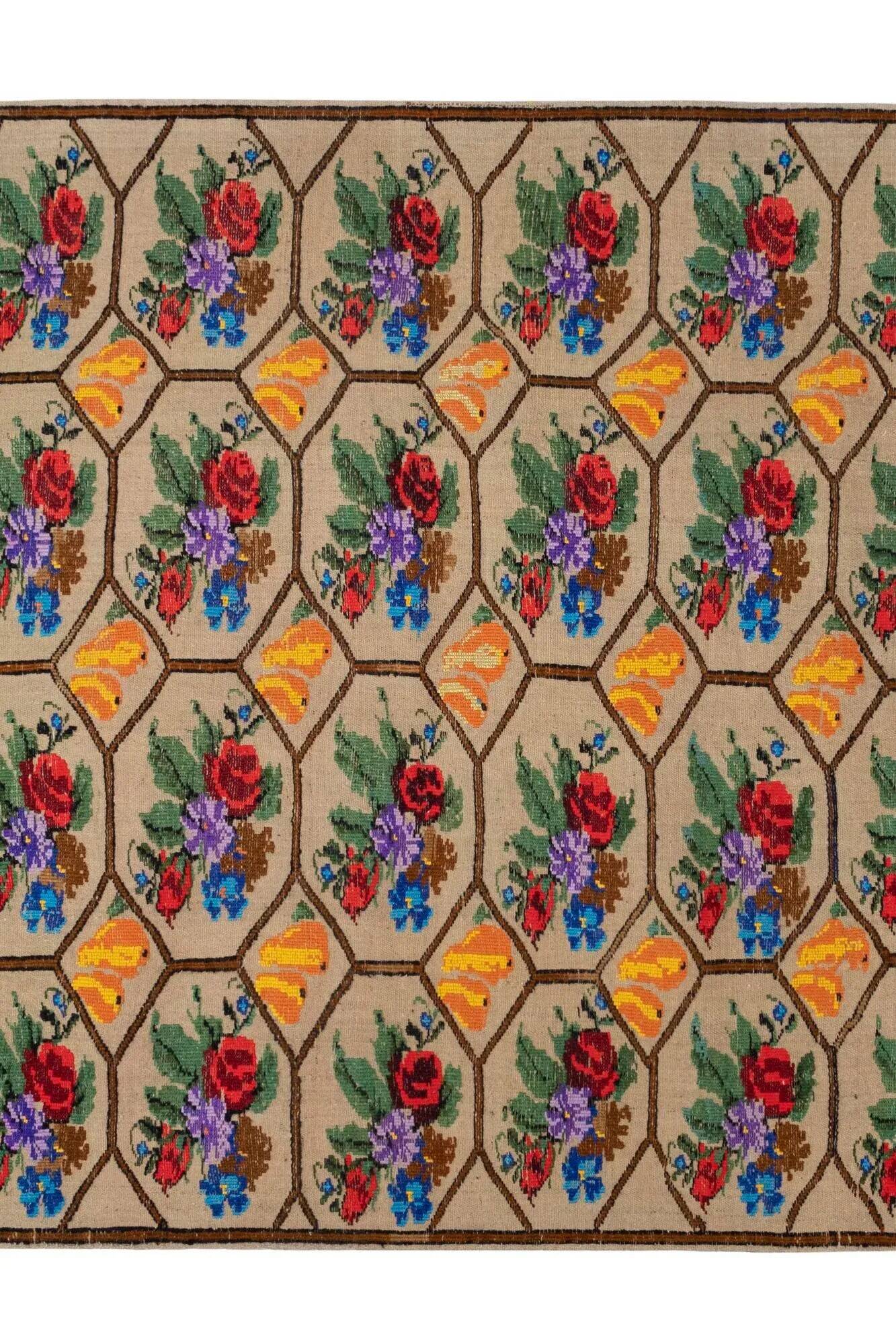Vintage Turkish kilim handwoven 150x183 cm