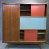 Wardrobe forming bookcase and desk, vintage year 50/60
