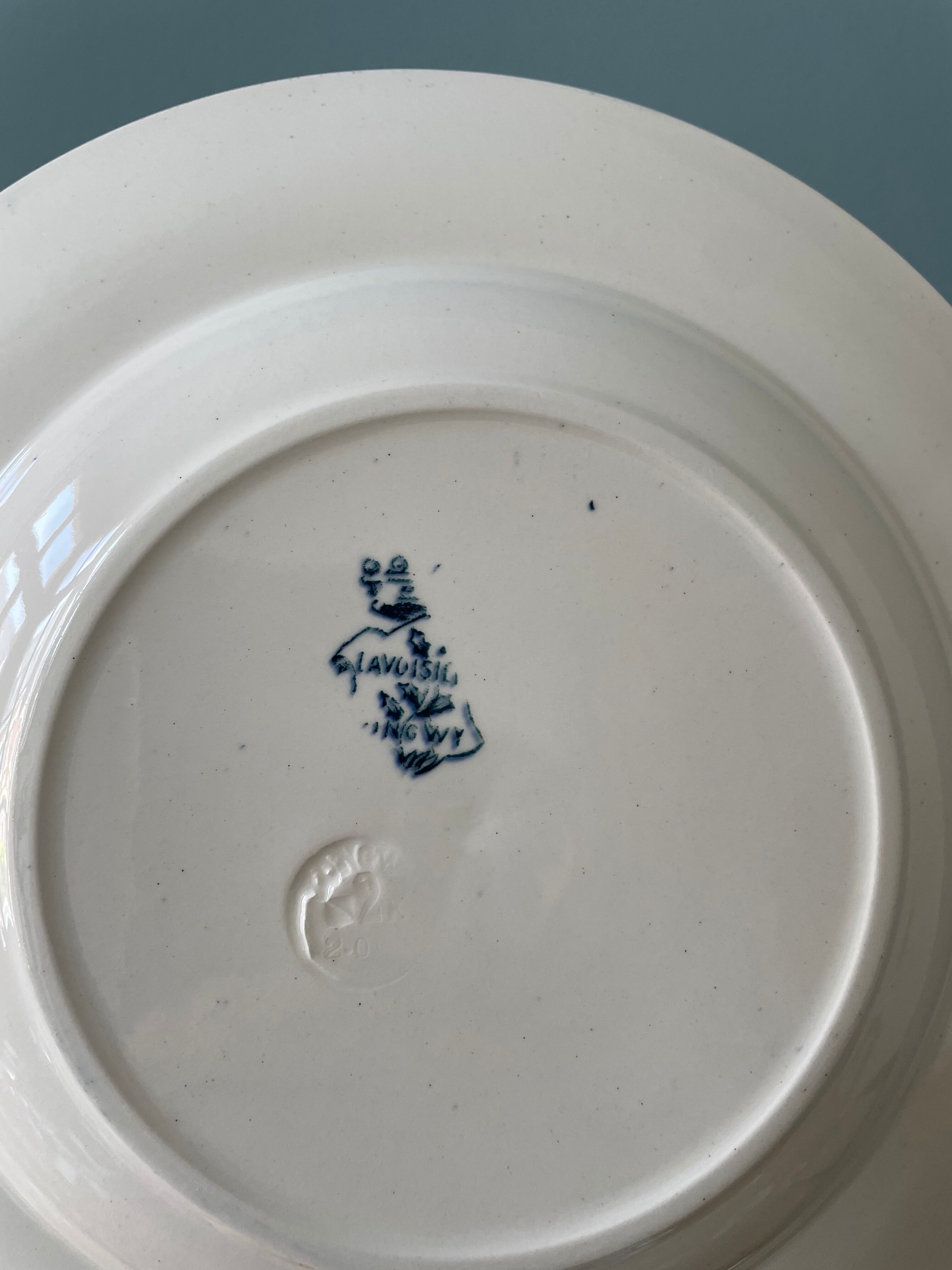 Set of 7 mismatched hollow plates Terre de Fer XIXth