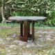 Art Deco round table in green marble