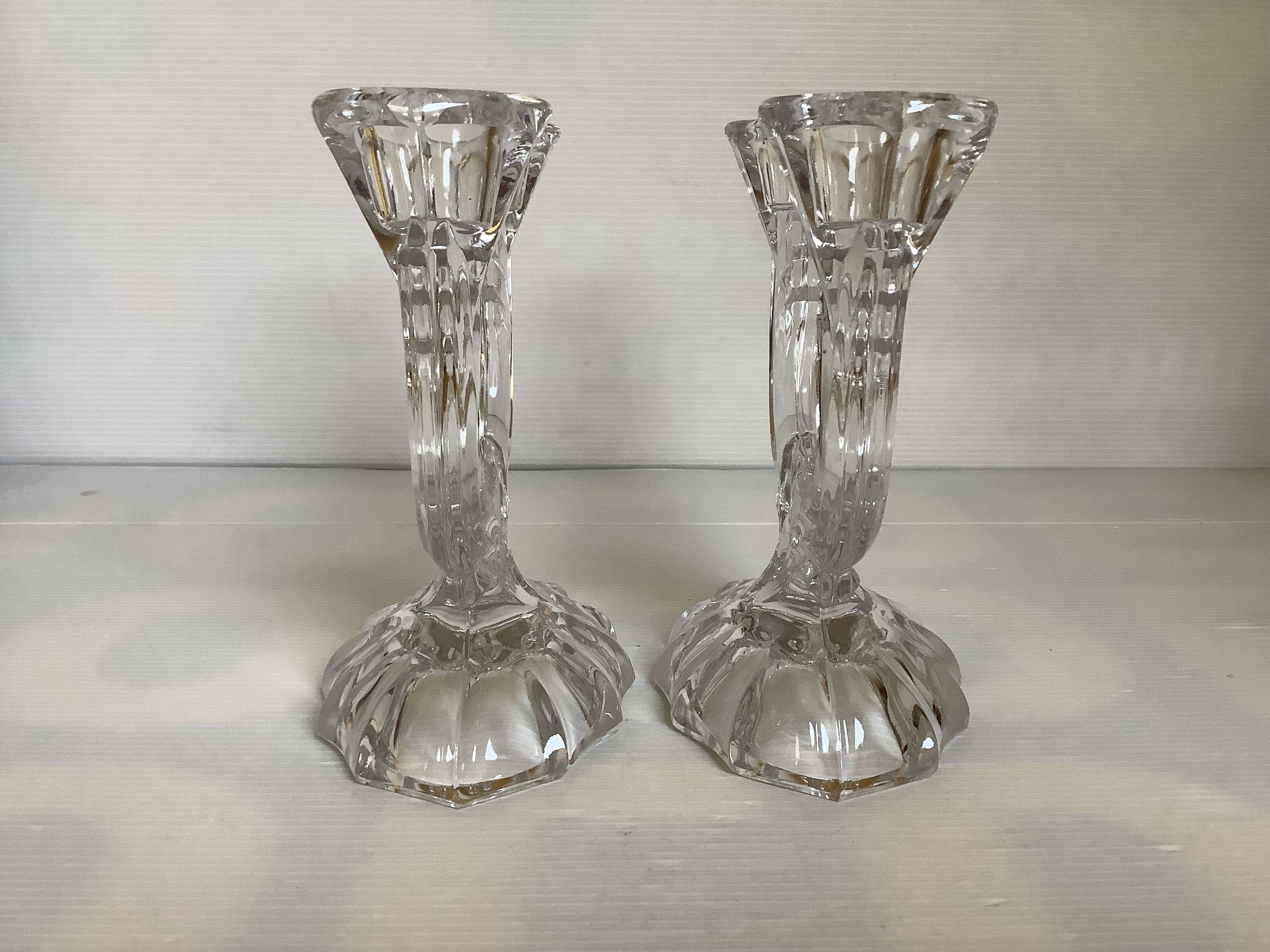 Pair of two-light Art Deco candlesticks