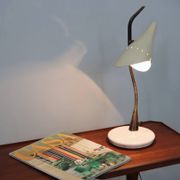 Oscar Torlasco for Lumen rare 1950s Italian table lamp in brass and marble