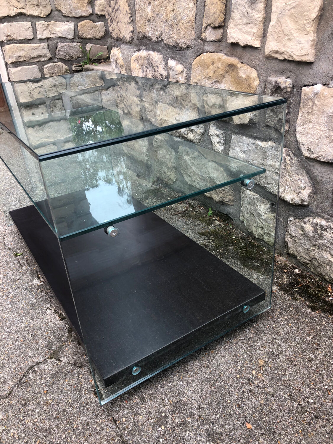Glass coffee table