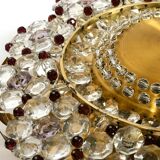 Mid Century Modern ceiling lamp made of glass stones and brass frame