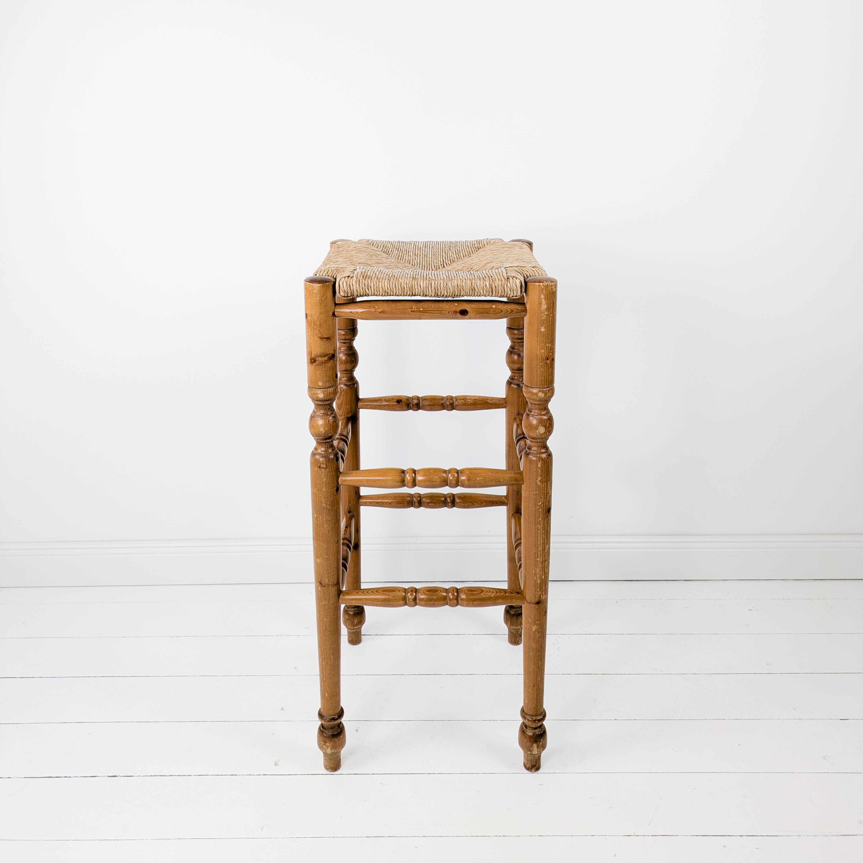 Tabouret de bar Mid Century Tabouret rustique Vintage Jonc tressé Jonc Tabo