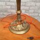 Large solid bronze art nouveau lamp 1900, tiffany lampshade 55x30 inter with zipper