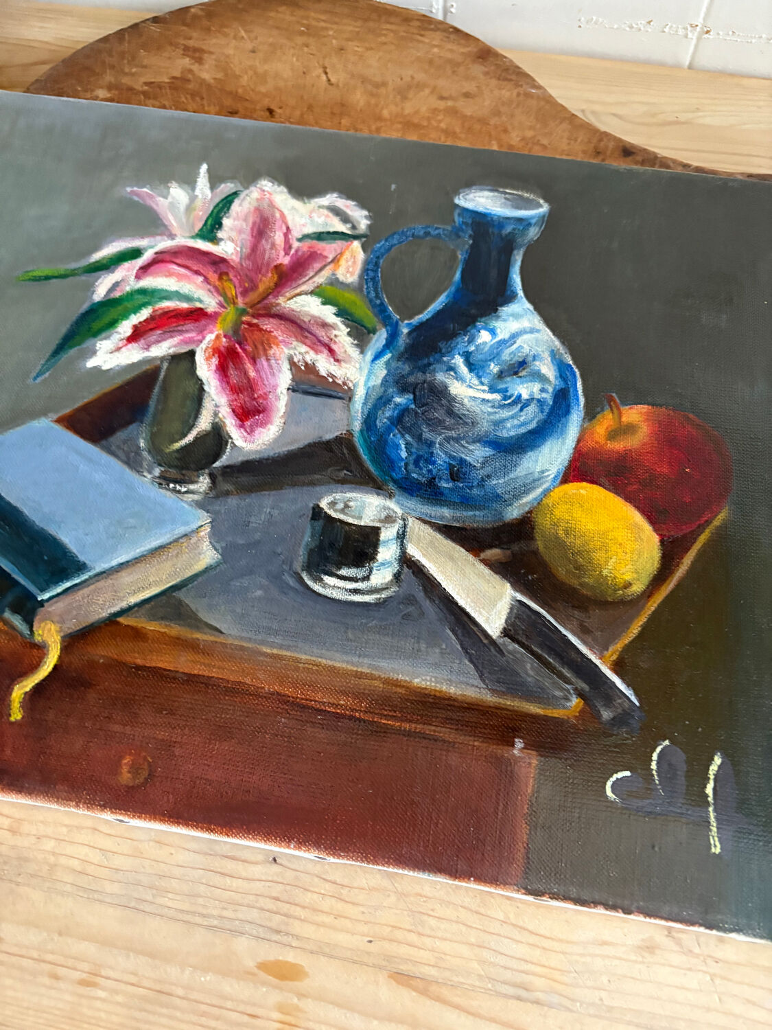 Tableau nature morte, huile sur toile