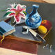 Tableau nature morte, huile sur toile