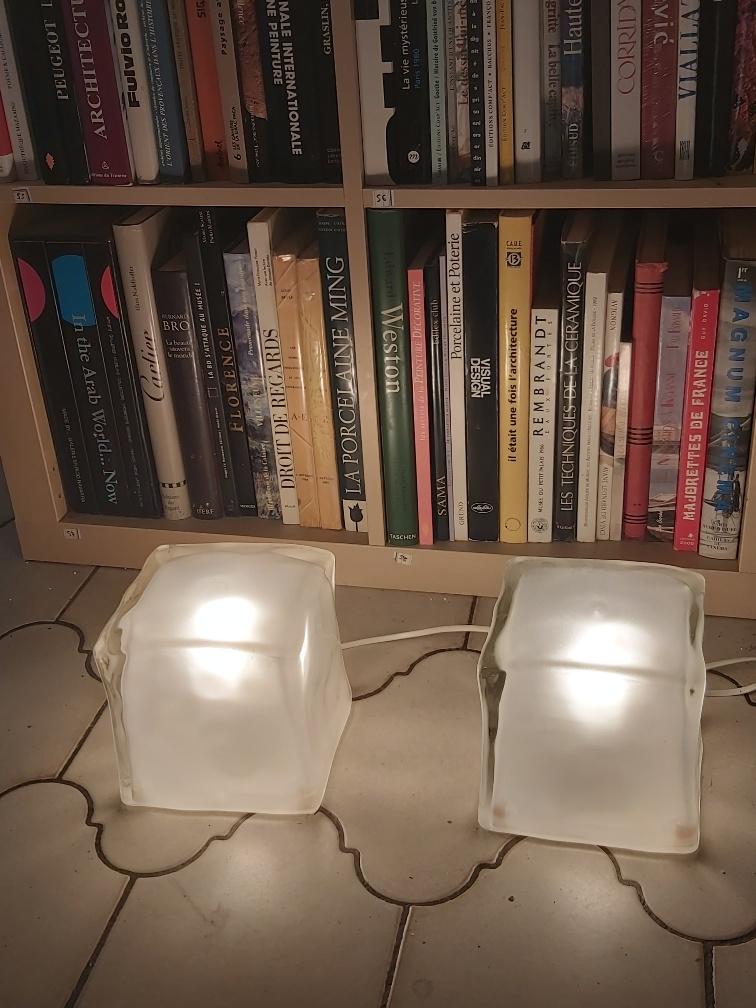 2 Ikea glass ice lamps, 80s