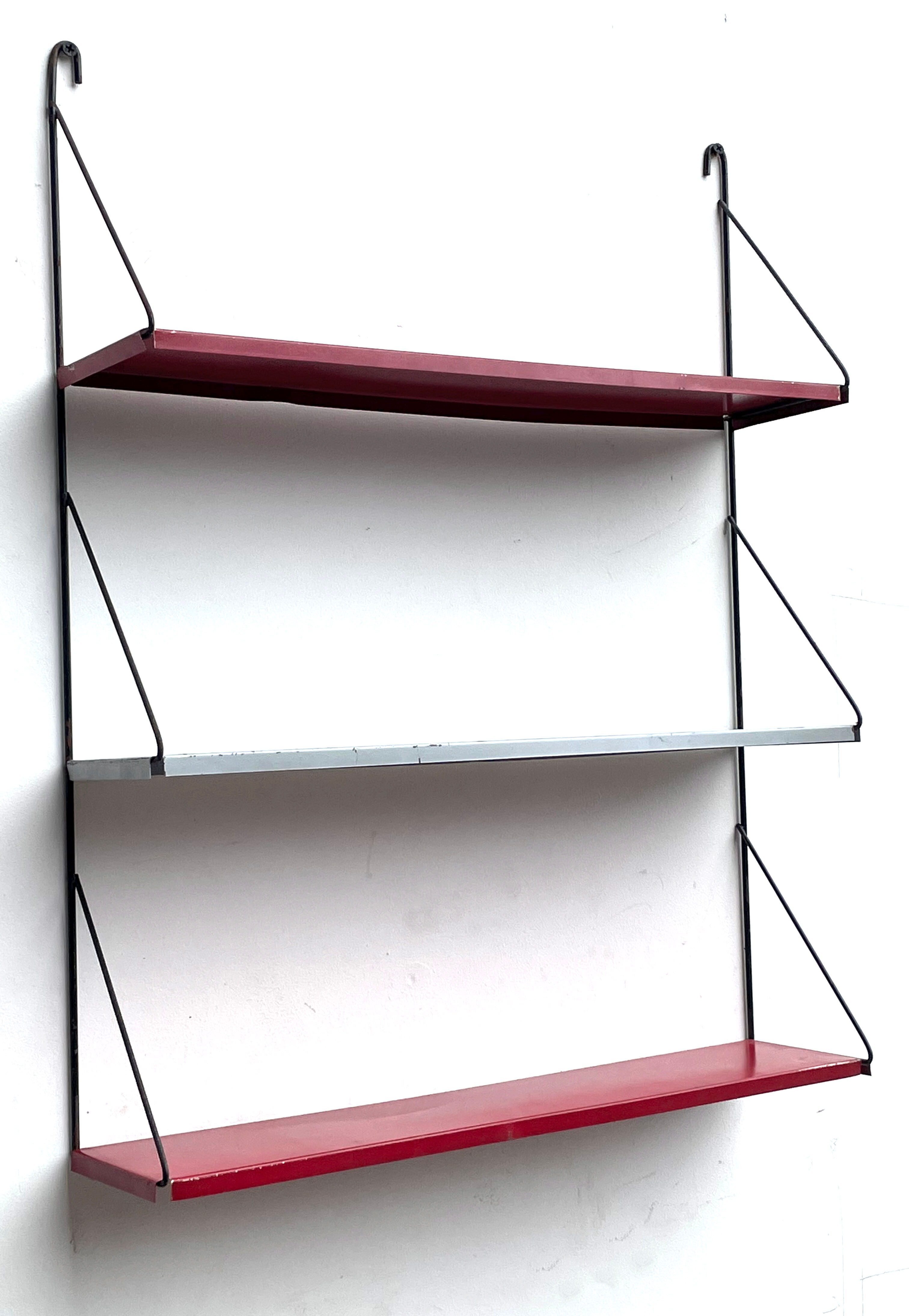 Vintage metal wall shelf wall rack minimalistic 1960’s