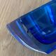 Vintage Sommerso glass ashtray in Murano style, square blue shape.