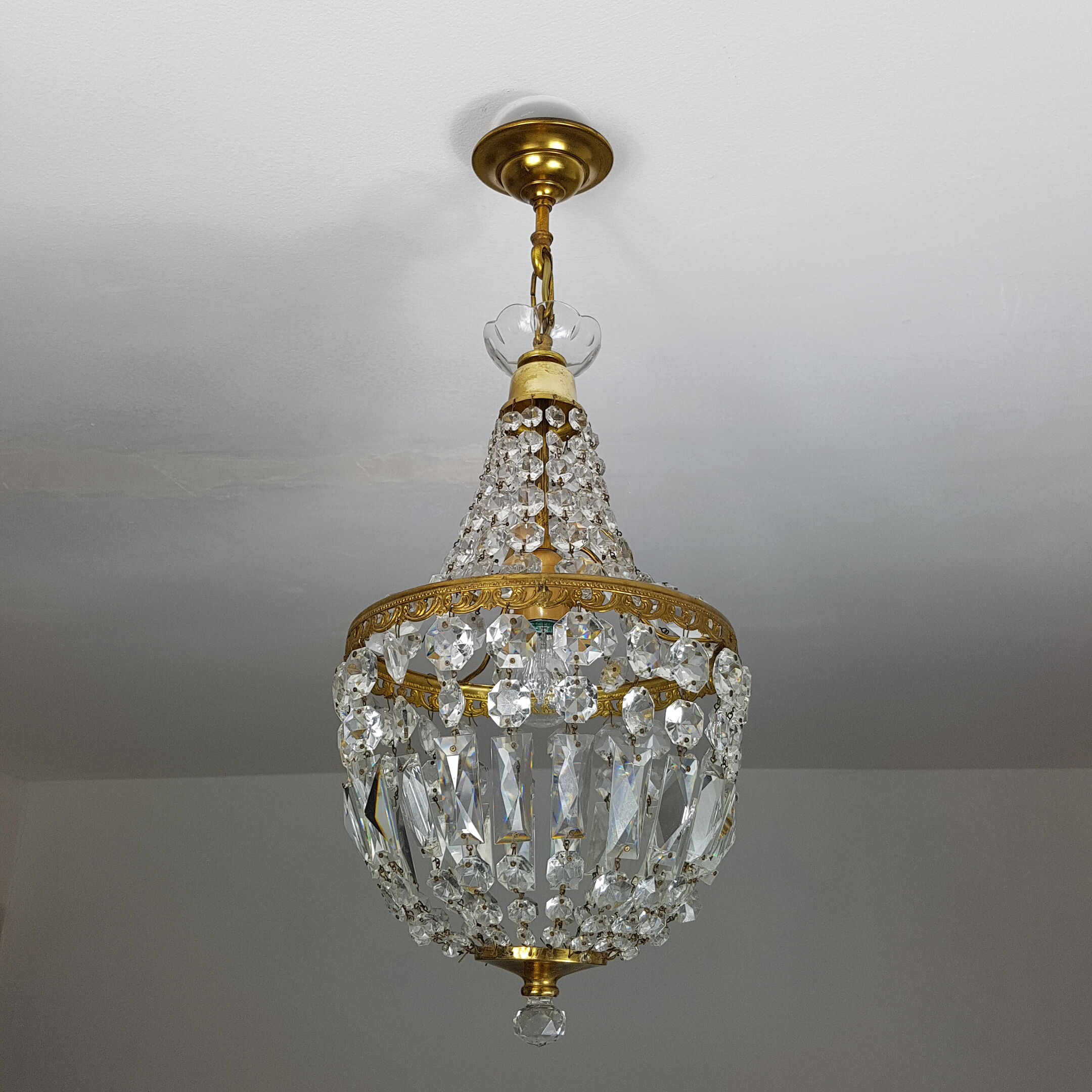 Trash in crystal chandelier