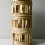 Bamboo and brass umbrella holder, 70s