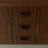 Small danish chest of drawers with three drawers in rosewood veneer
