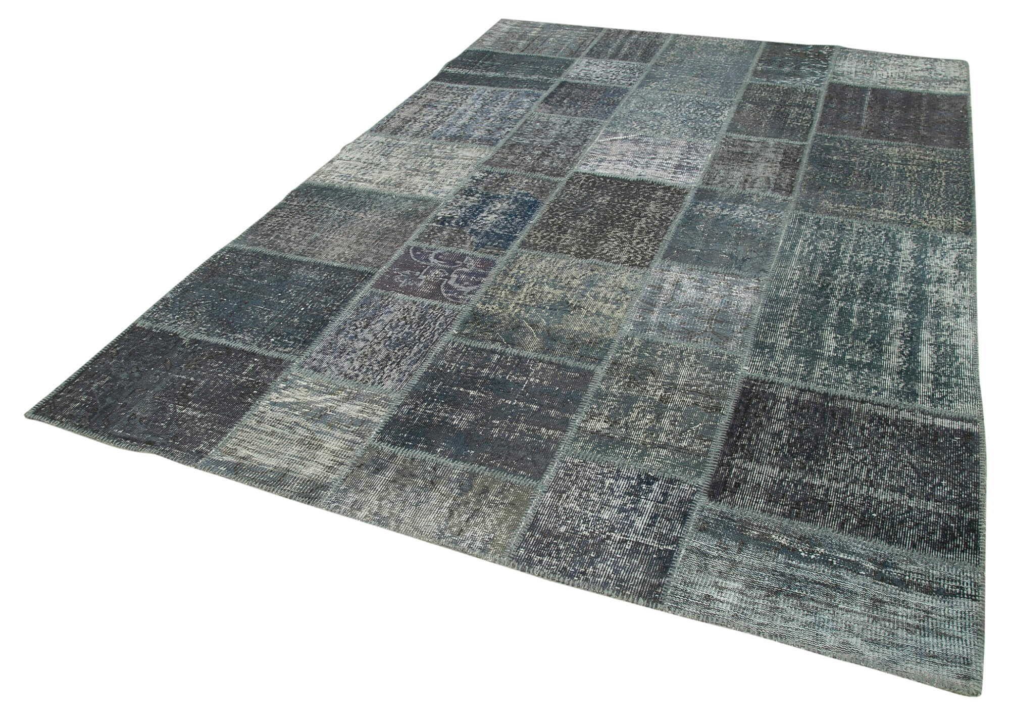 Tapis oriental vintage 205 cm x 303 cm gris patchwork tapis