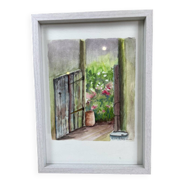 Watercolor "at the bottom of the garden"