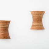 Pair of Organic Rattan Wall Sconces