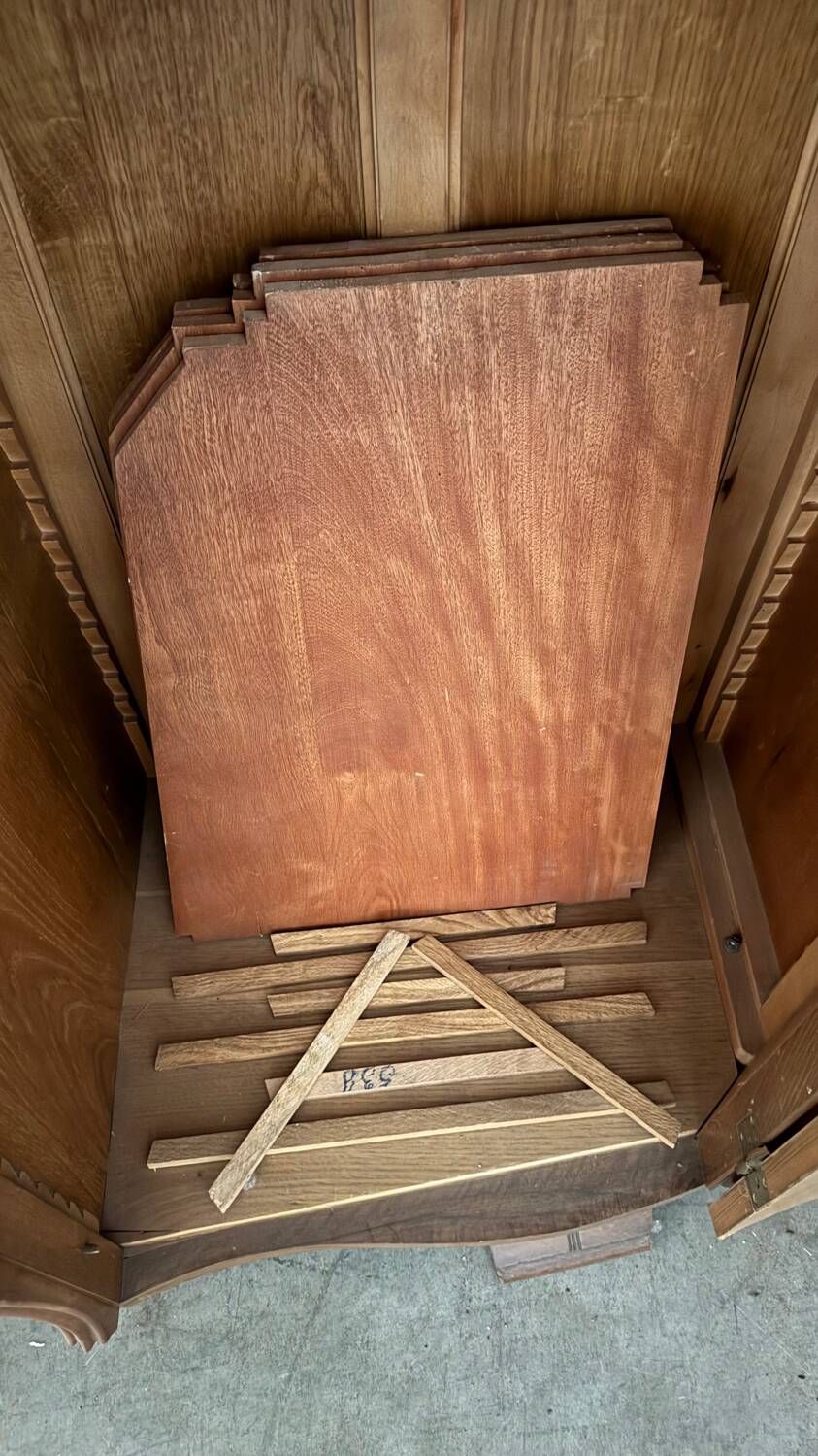 Art Deco style walnut mirrored wardrobe