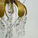 Palwa crystal flush mount by Ernst Palme, brass pineapple, 1960s, Germany