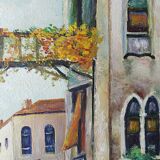 Venetian tableau oil on panel vintage/old canal and façades