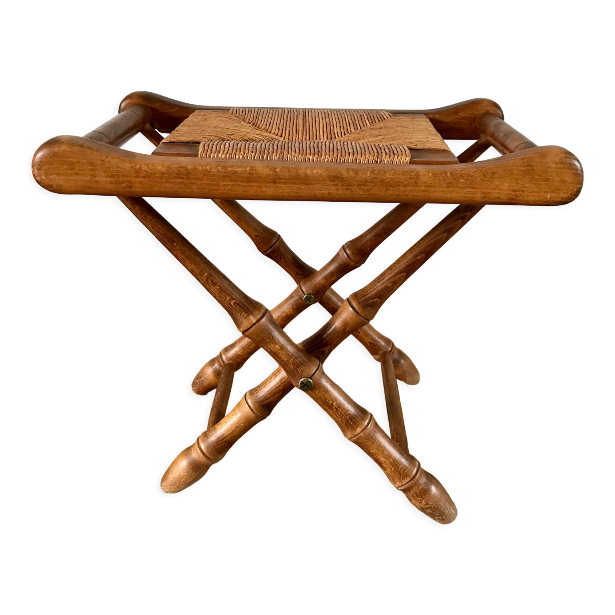 Folding stool in beech wood and mulching years 40-50
