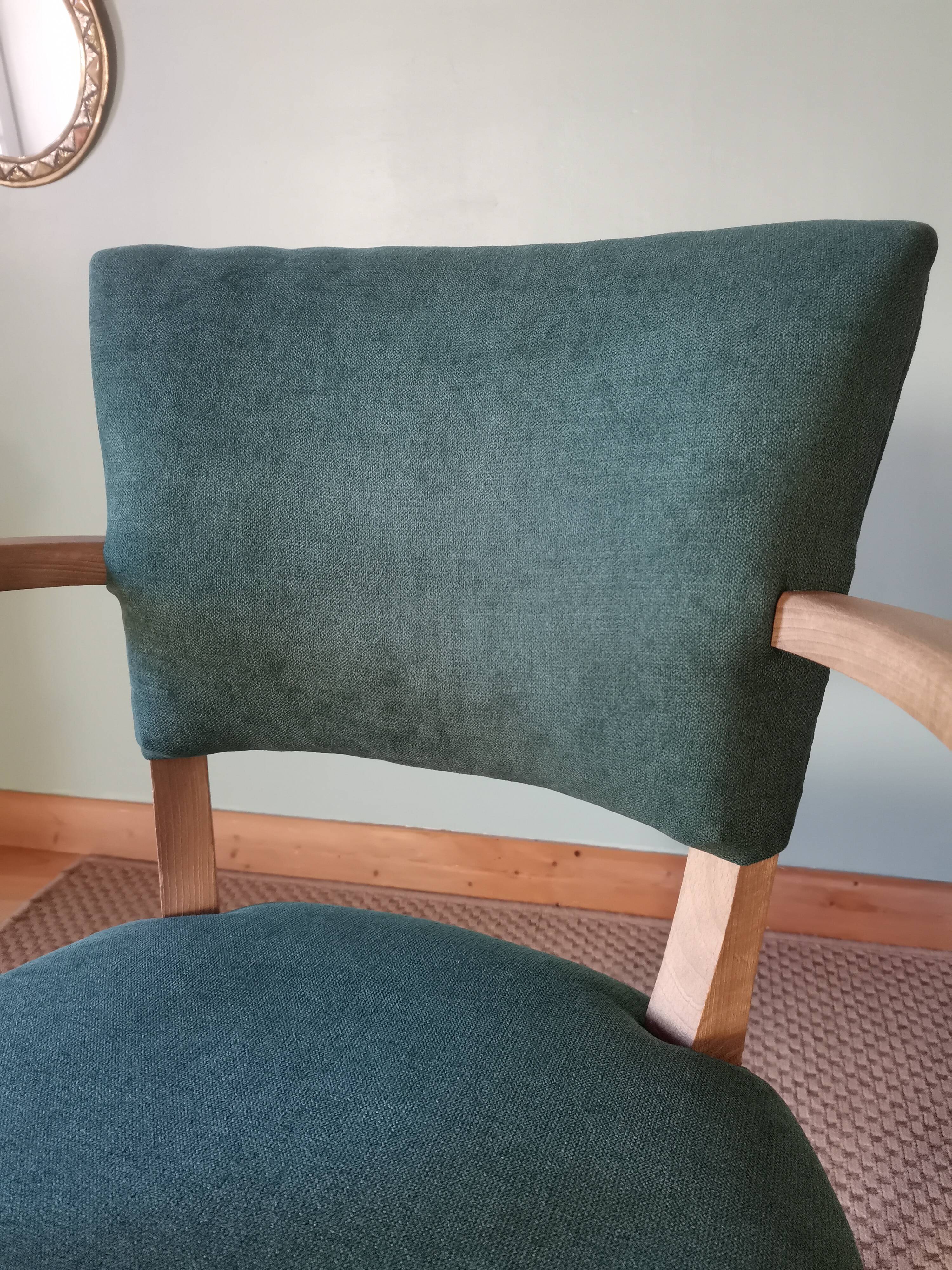 Green Art Deco bridge armchairs