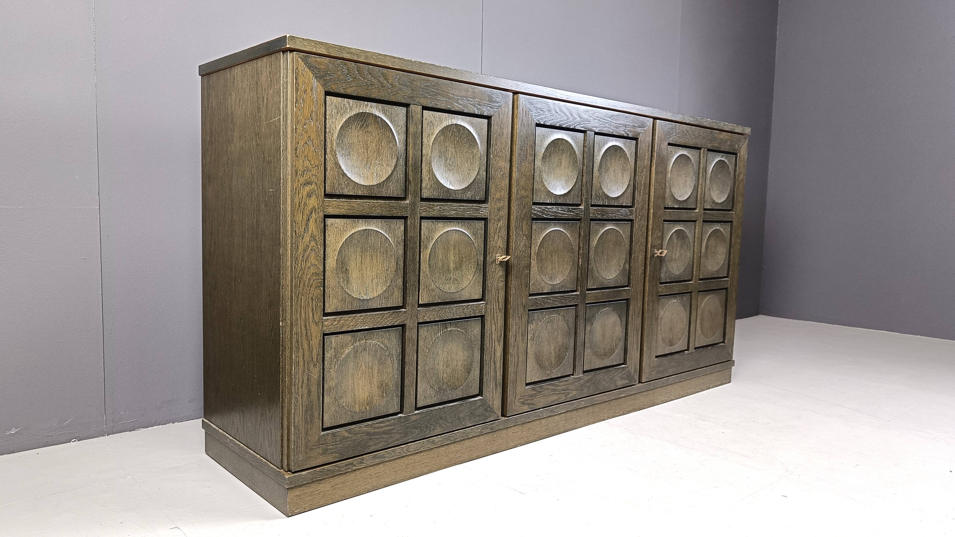 Graphical brutalist credenza, 1970s