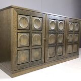 Graphical brutalist credenza, 1970s
