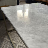 Rectangular coffee table in white marble