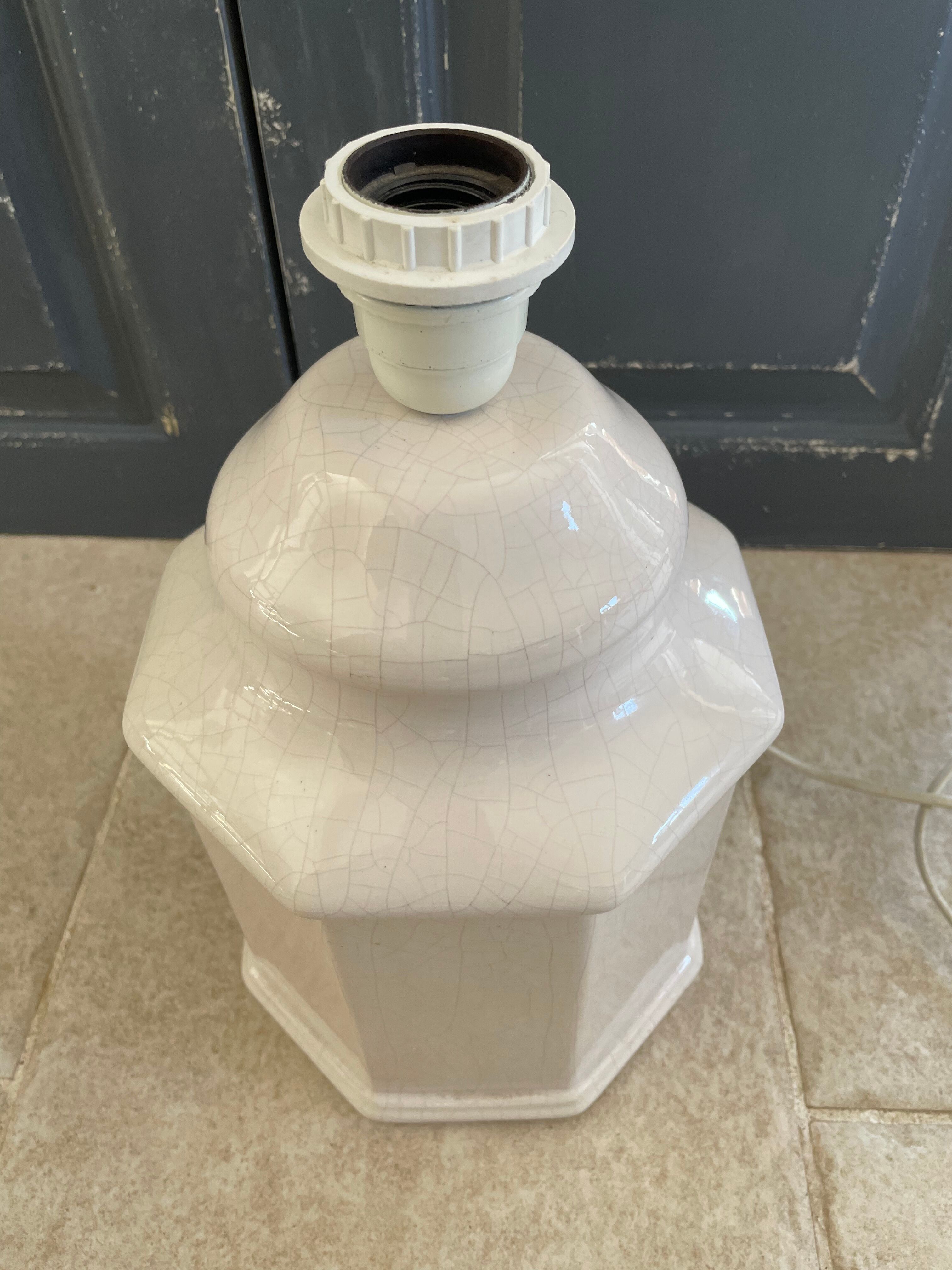 Vintage cracked ceramic lamp