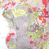 Old geological Africa map 43x43cm from 1950