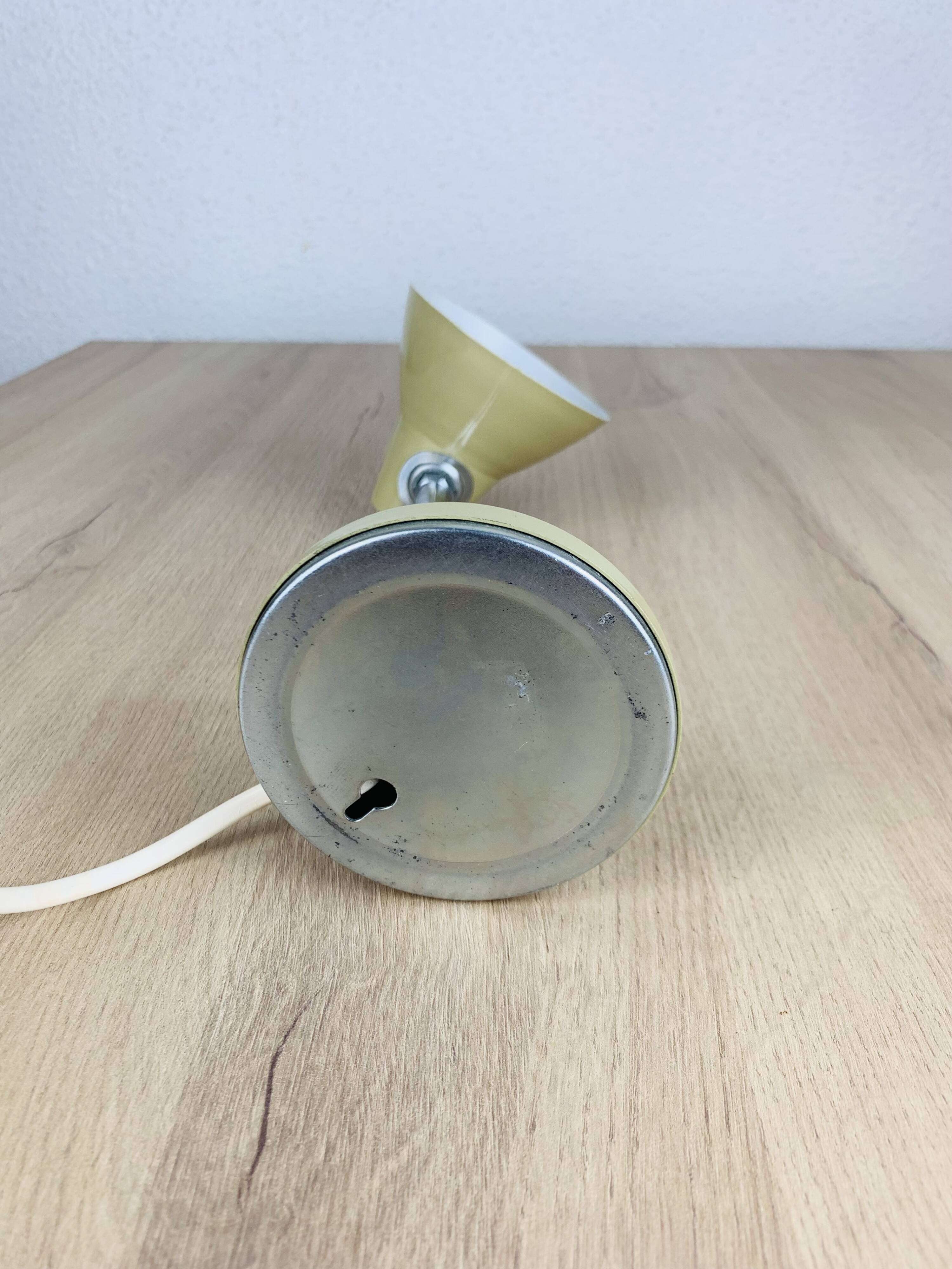 Beige metal cocotte lamp, desk or wall light, 1960s