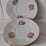 Set of flowered saucer cups
