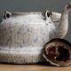 Old enamelled sheet metal kettle