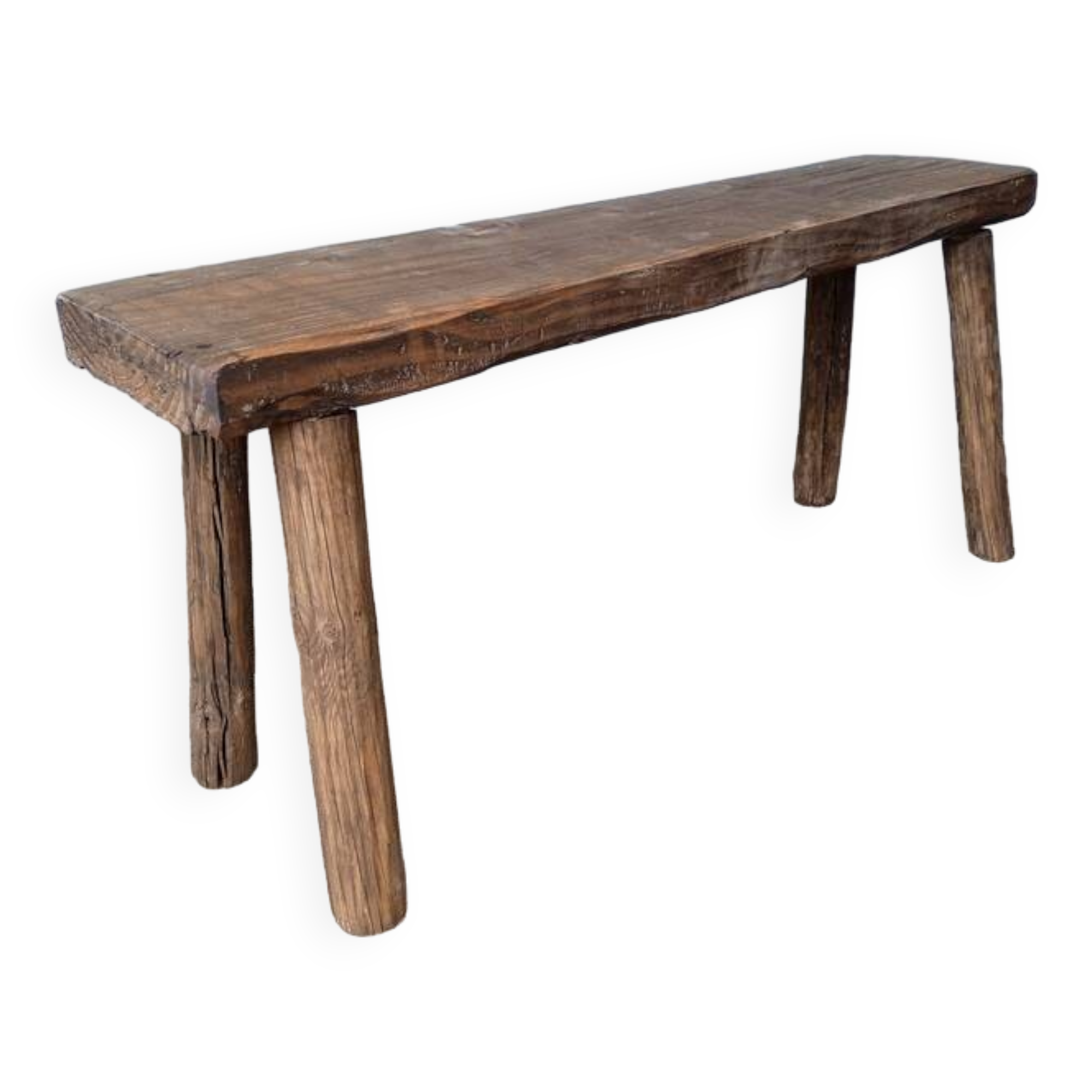 Bench 100 cm old solid wood with patina