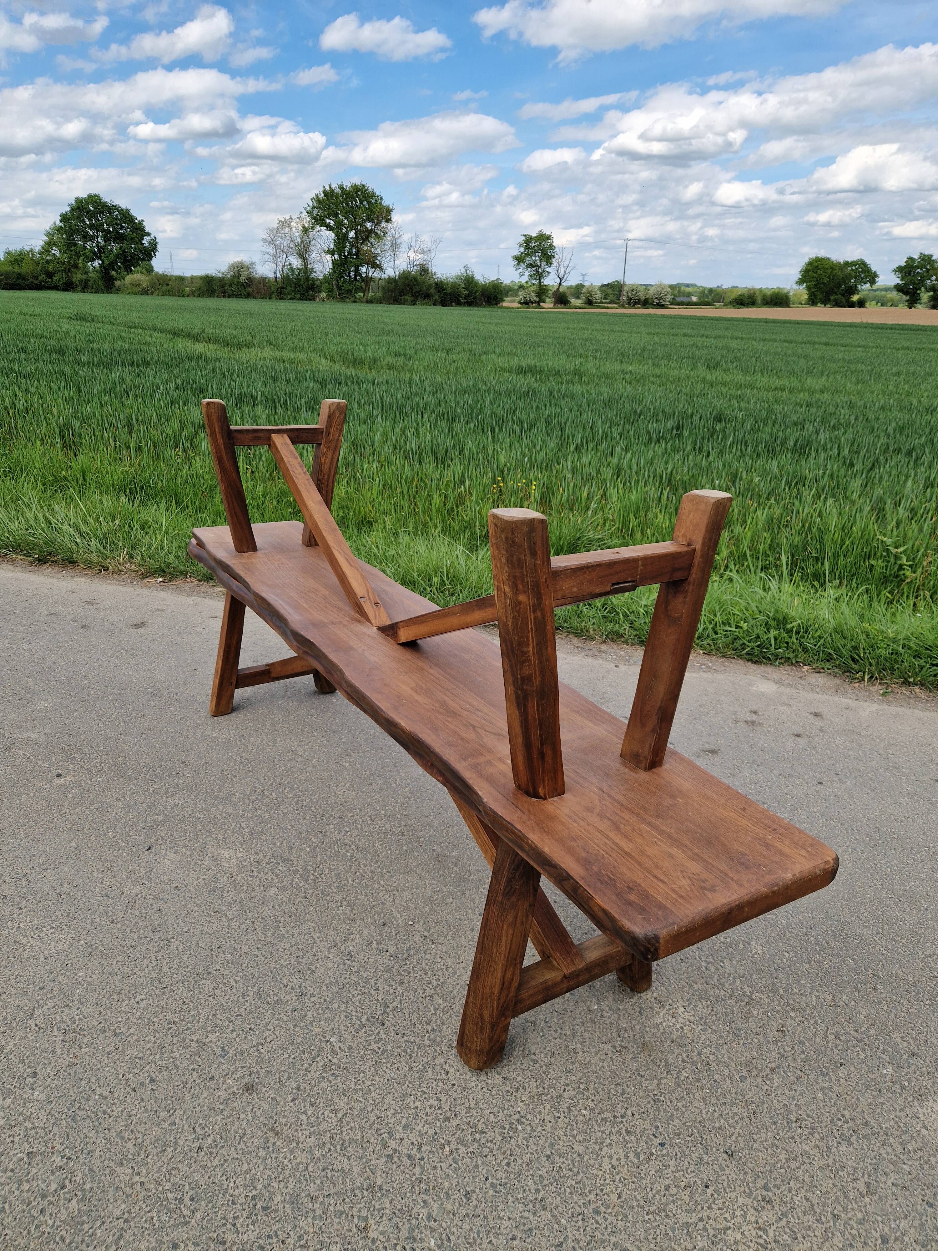 Lot de 2 bancs en orme massif par Aranjou