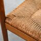 Set of six French oak dining chairs with rush seats, 1970s