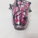 Vintage Murano glass paste vase in handkerchief shape