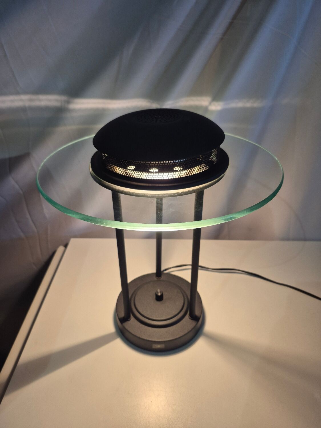 Lampe Saturne noire postmoderne de Robert Sonneman SMC Boxford
