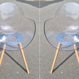 Suite de 6 chaises, pieds bois cookie, design Studio Zetass, Infiniti